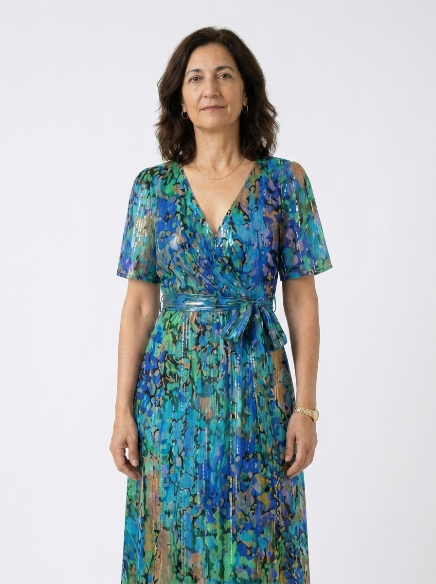 Sapphire | Women’s Short Sleeve Midi Dress – Flattering Everyday Fit