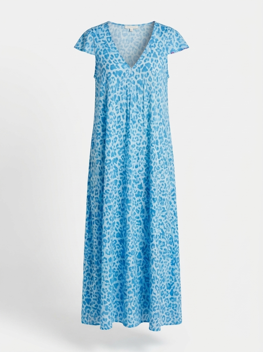Glaiza | Women’s V-Neck Printed Maxi Dress with Side Pockets