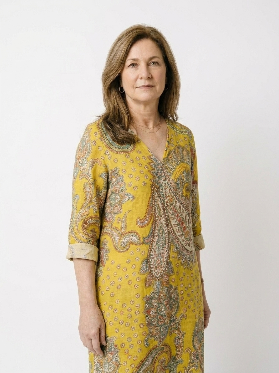 Solana | Golden Paisley Maxi Dress