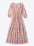 Marino | Women’s Paisley Tiered Maxi Dress with Tie Waist