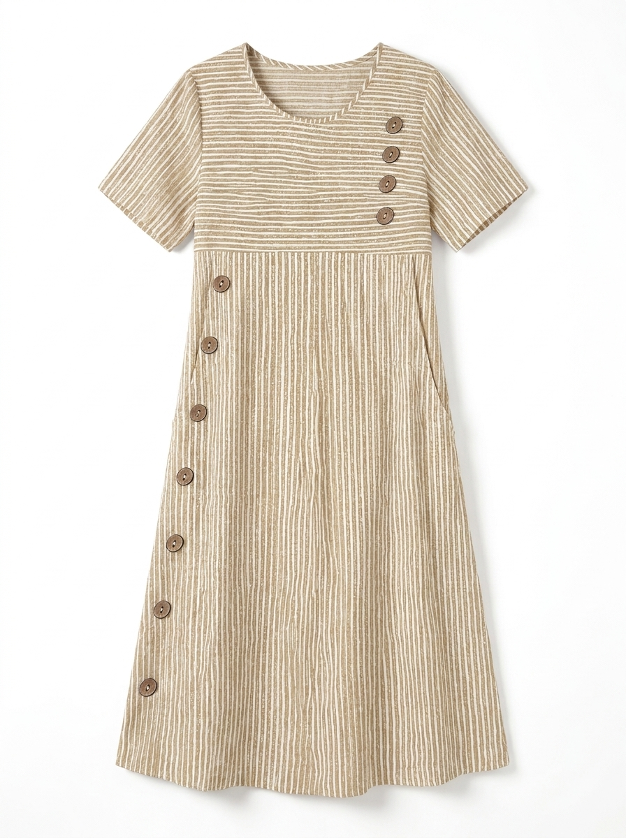 Sofia | Women’s Striped Midi Dress – Relaxed Summer Fit