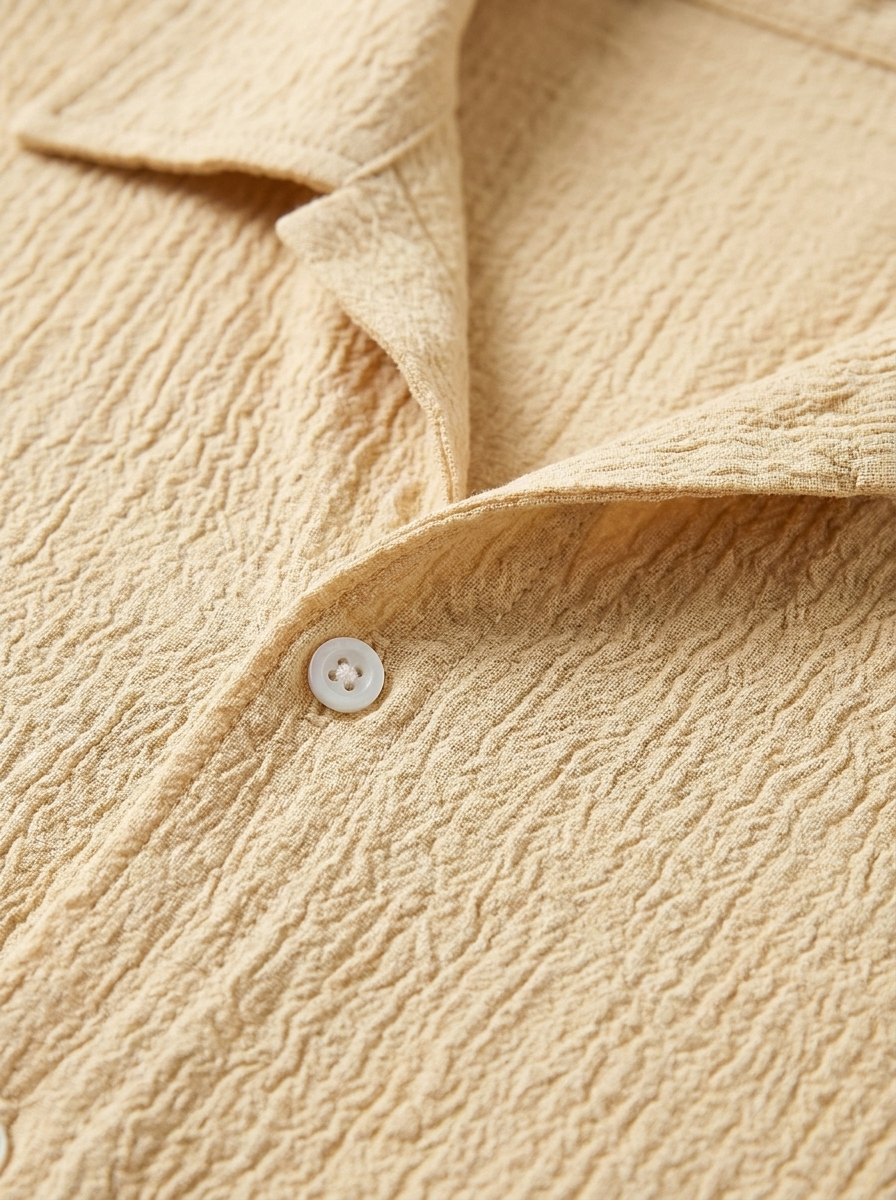 Casual Shirt with Cuban Collar and Button Front