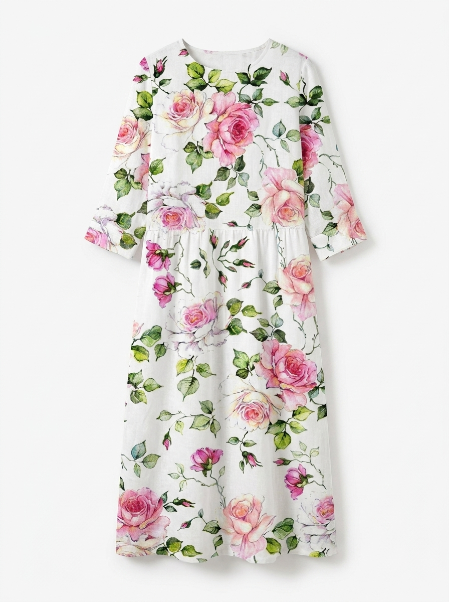 Kira | Women’s Floral Midi Dress – Flattering Lightweight Fit