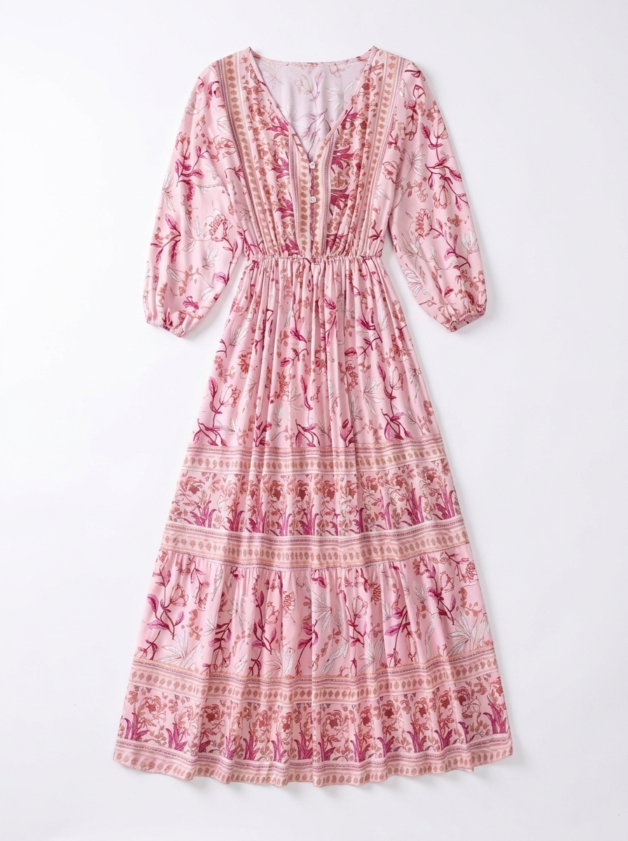 Marino | Women’s Paisley Tiered Maxi Dress with Tie Waist
