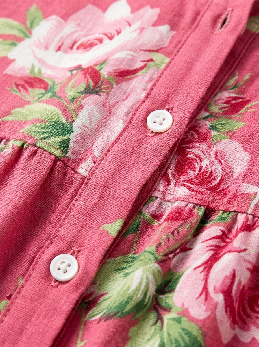 Maddie | Women’s Floral Cotton V-Neck Dress with 3/4 Sleeves & Pockets