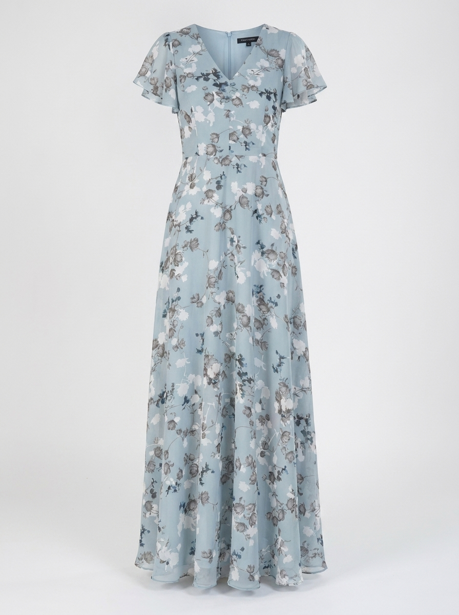 Zuri | Women’s Printed Maxi Dress with V-Neck – Lightweight Summer Fit
