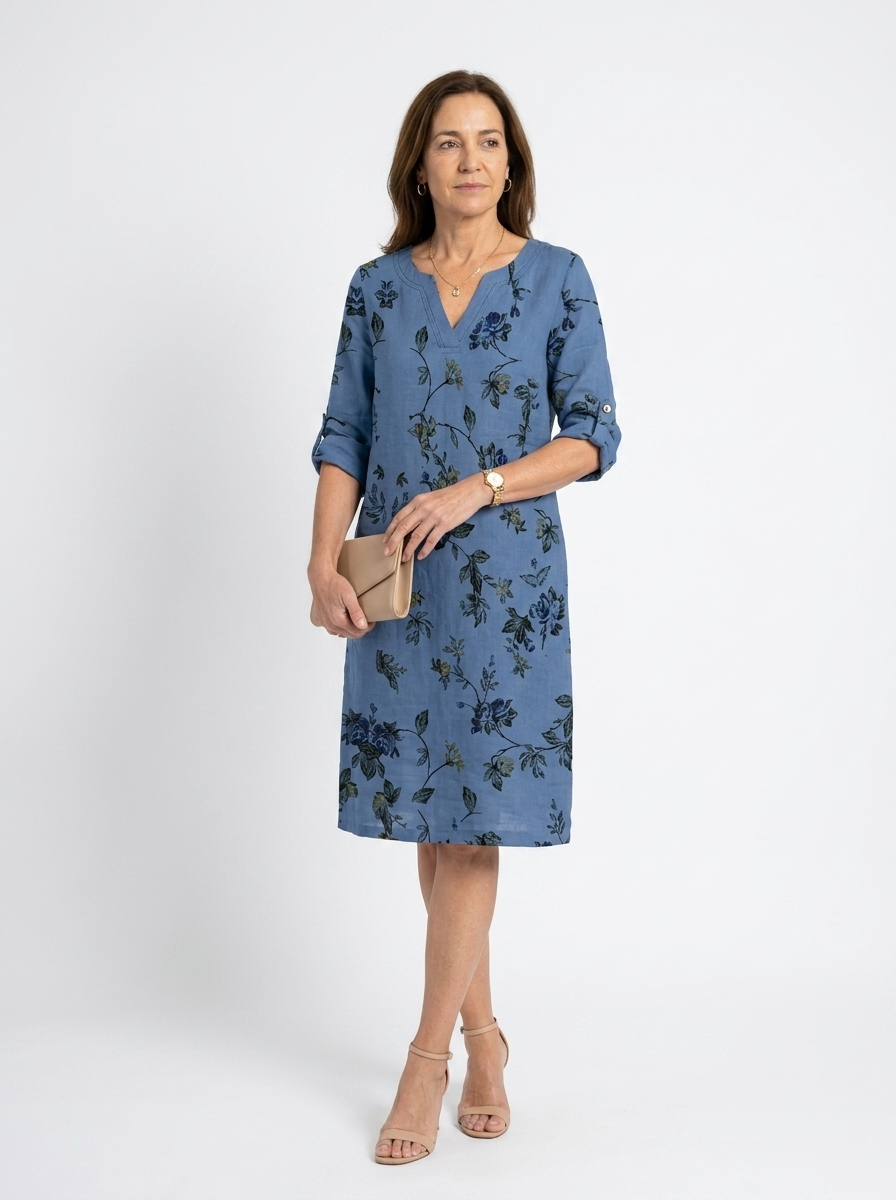 Eleanor | Women’s Layered Floral A-Line Tunic Dress