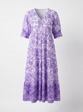 Keisha | Women’s Floral V-Neck Maxi Dress – Lightweight Flowy Fit