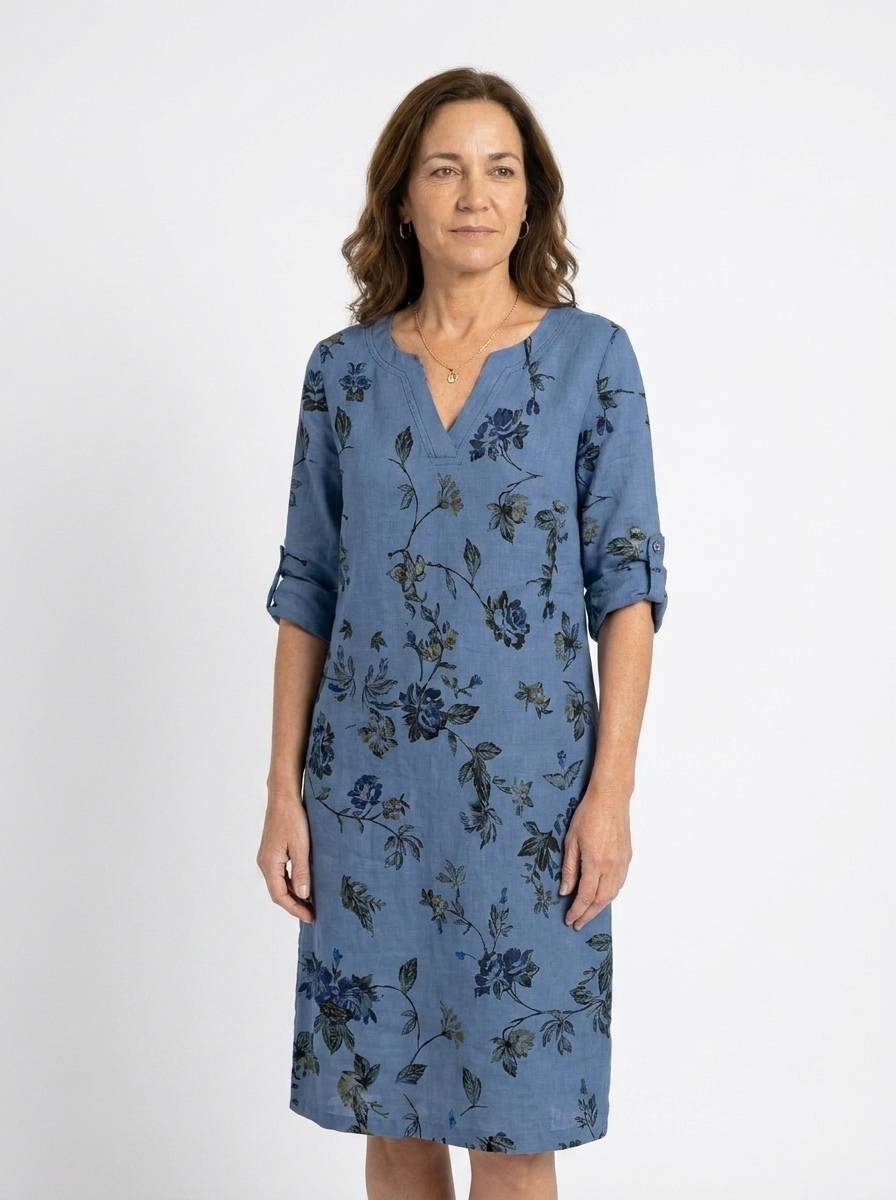 Eleanor | Women’s Layered Floral A-Line Tunic Dress