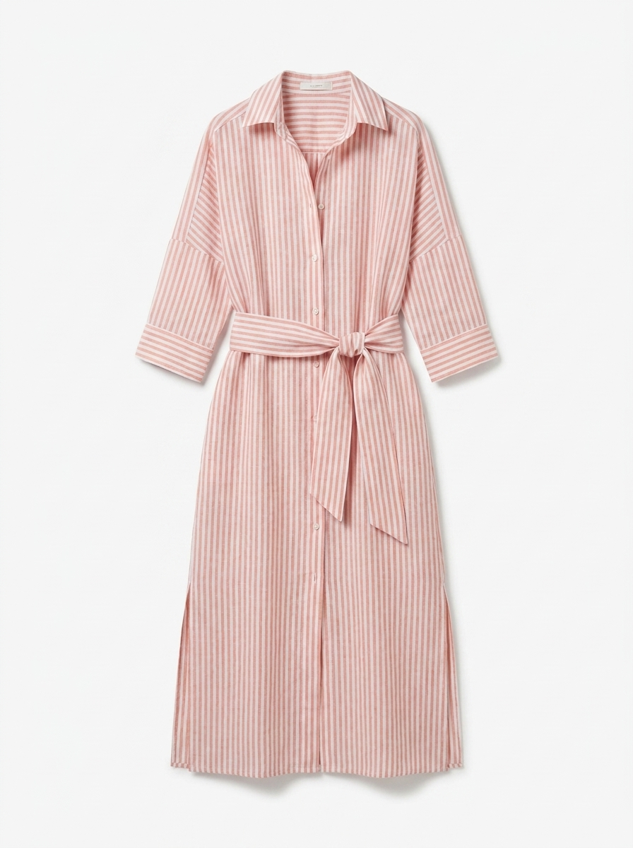 Sophia | Women’s Striped V-Neck Shirt Dress – Relaxed Summer Fit