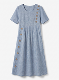 Sofia | Women’s Striped Midi Dress – Relaxed Summer Fit