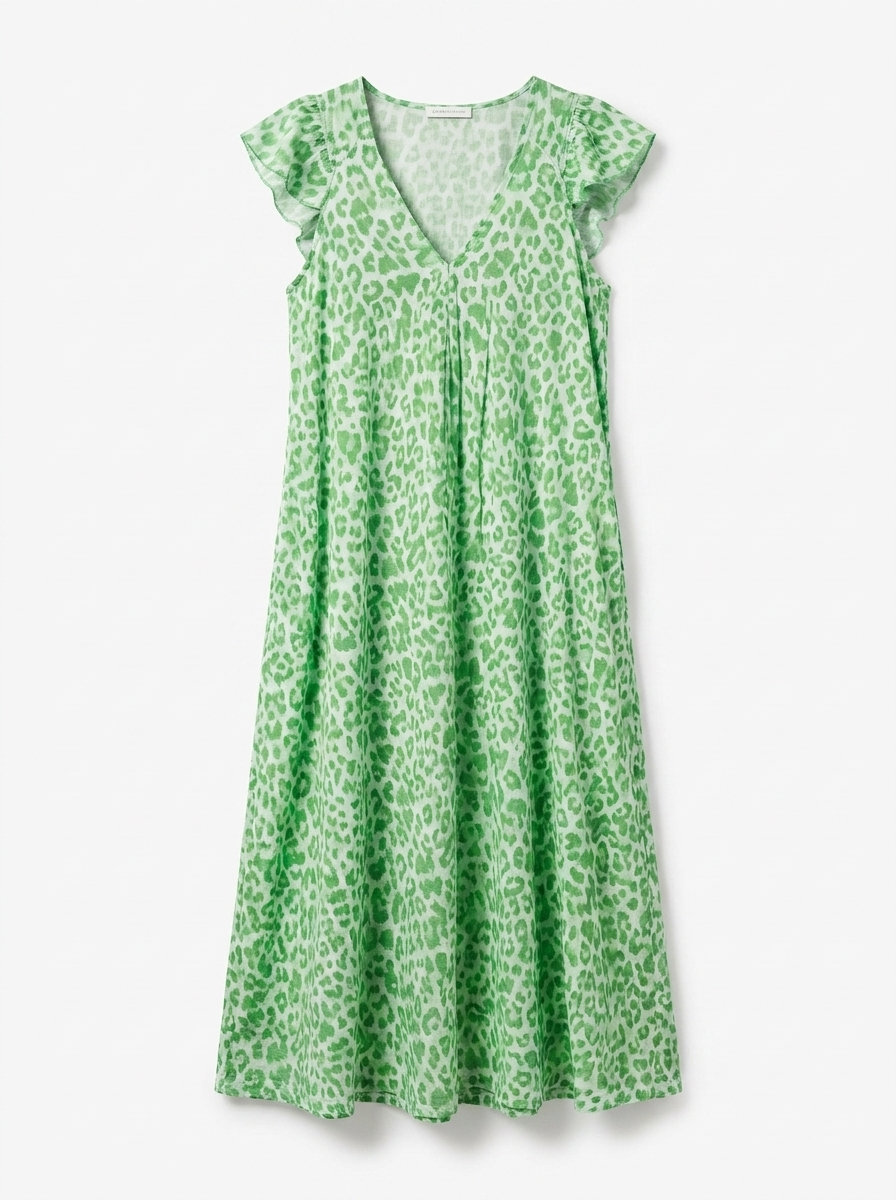 Glaiza | Women’s V-Neck Printed Maxi Dress with Side Pockets