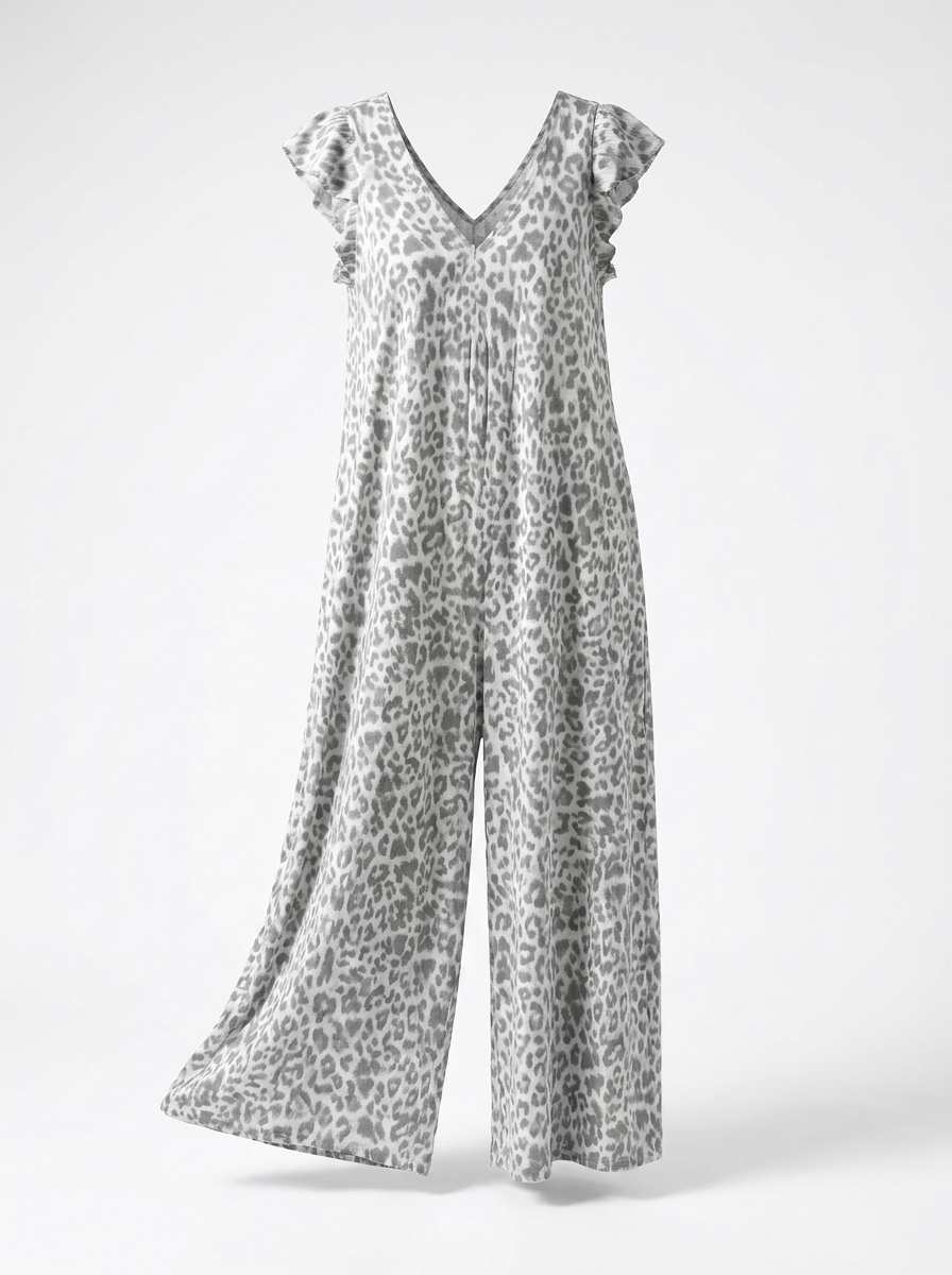 Glaiza | Women’s V-Neck Printed Maxi Dress with Side Pockets