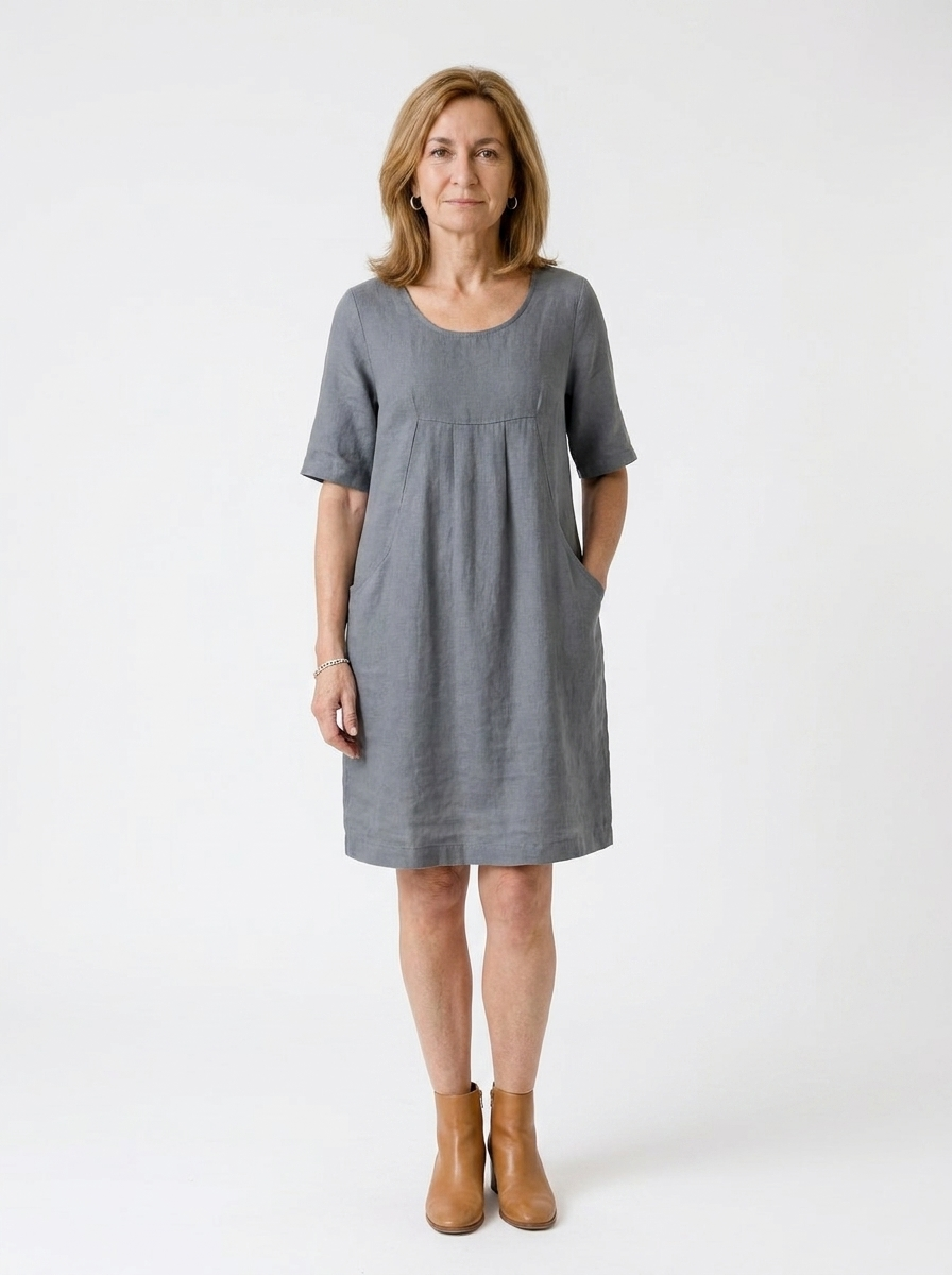 Marley | Women’s A-Line Pocket Dress with Scoop Neck – Relaxed Everyday Fit