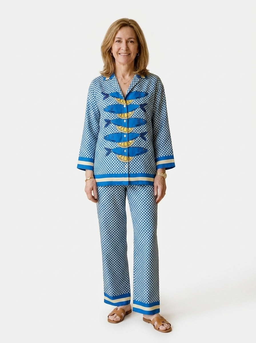 Yareli | Women’s Linen-Cotton 2-Piece Shirt & Trousers Set