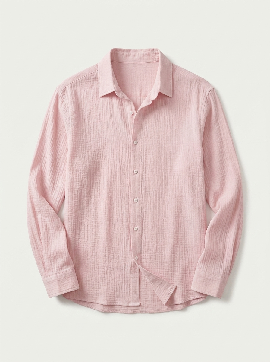 Ethan | Men’s Textured Long Sleeve Button-Up Shirt – Relaxed Fit
