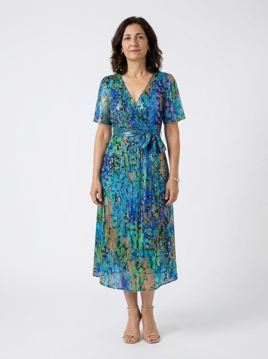 Sapphire | Women’s Short Sleeve Midi Dress – Flattering Everyday Fit
