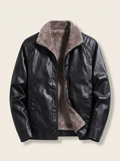 Dorian | Men’s Faux Leather Sherpa-Lined Zip Jacket
