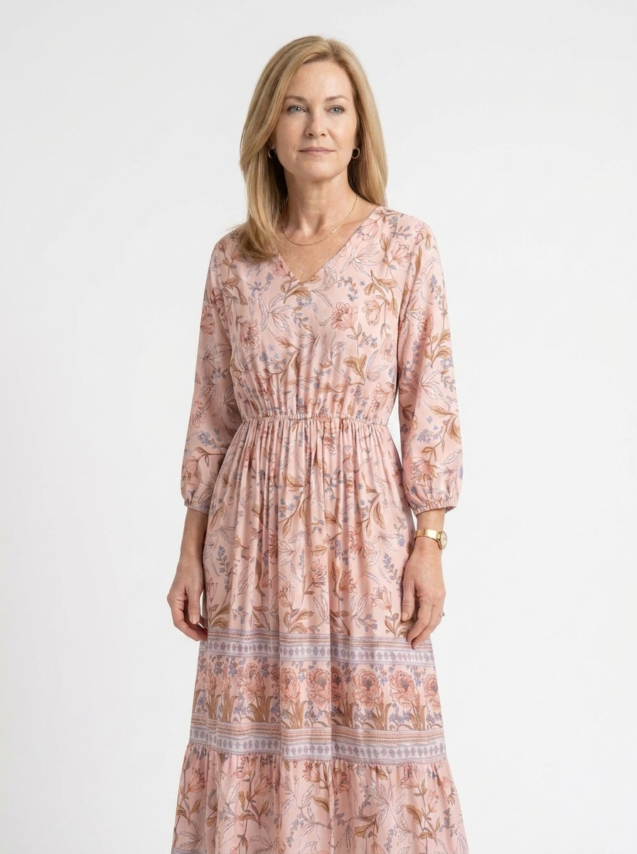 Marino | Women’s Paisley Tiered Maxi Dress with Tie Waist