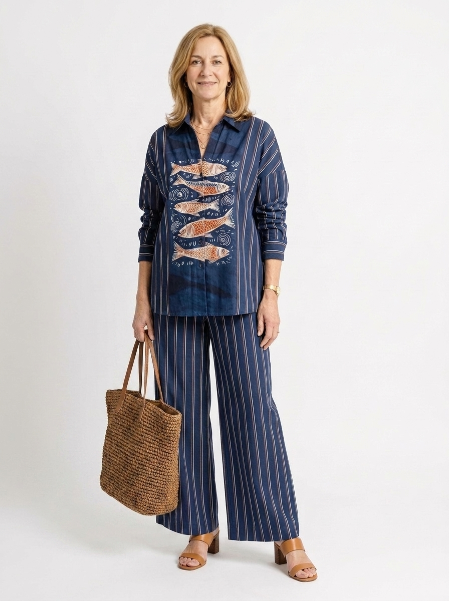 Marisol | Women’s Linen-Cotton 2-Piece Shirt & Trousers Set