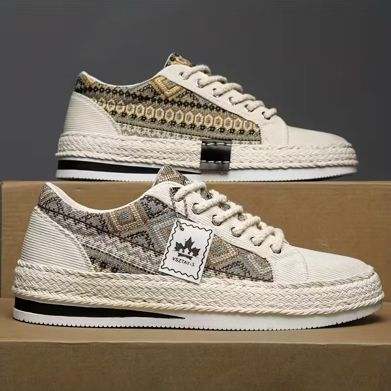 Amari | Unisex Boho Espadrille Sneakers with Woven Detail
