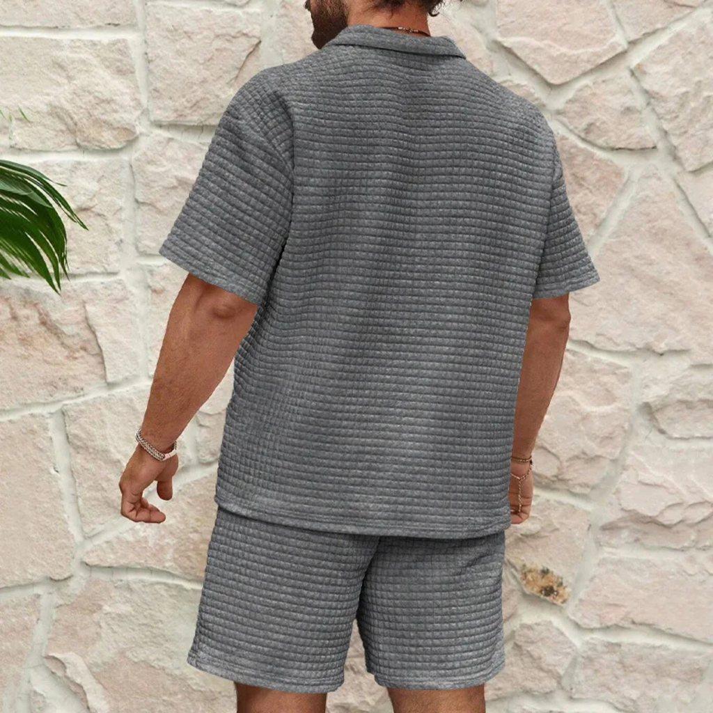 Waffle Knit Polo and Shorts Set – Relaxed Summer Co-Ord